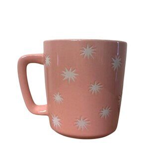 Thyme & Table Pink Ceramic Mug With White Starburst Pattern 16 Oz